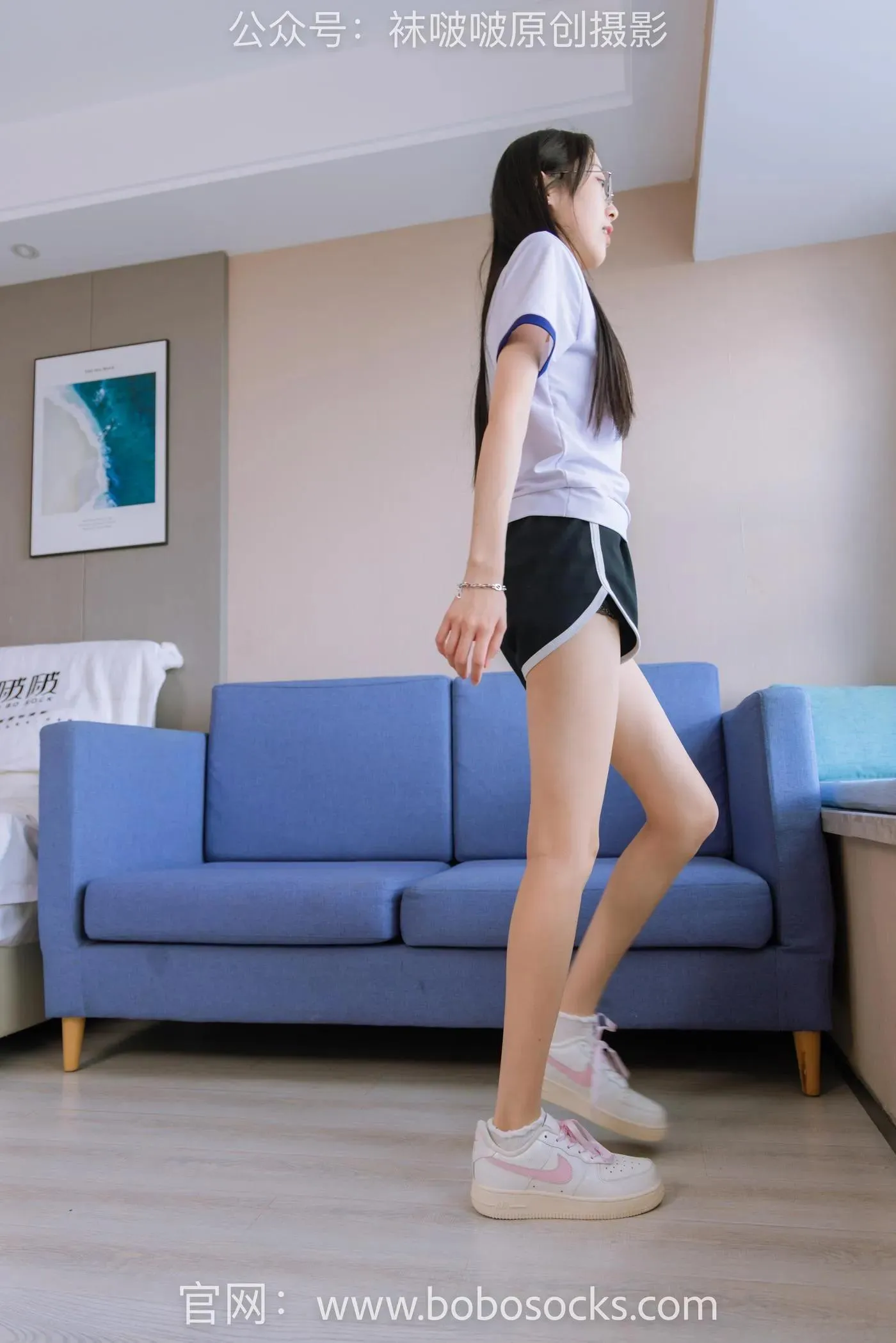 [BoBoSocks袜啵啵]NO.147 稚予-空军一号板鞋、白棉袜、体操服 [139P]插图4
